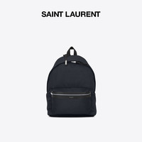 YSL/圣罗兰 男士经典CITY藏青色过胶尼龙双肩背包