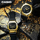 CASIO 卡西欧 G-SHOCK明星同款黄金时代新黑金系列防水女表GM-S5600GB-1