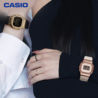 CASIO 卡西欧 G-SHOCK明星同款黄金时代新黑金系列防水女表GM-S5600GB-1