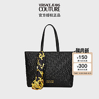 VERSACE 范思哲 Jeans Couture 23秋冬女士THELMA丝巾装饰托特包 黑色