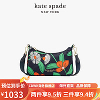 凯特·丝蓓（Kate Spade） ks sam 小号印花斜挎单肩包月牙包时尚精致 深蓝色/拼色