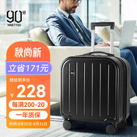 NINETYGO 90分 行李箱18英寸小型航空登机箱男女旅行万向轮儿童拉杆箱黑色