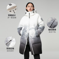 波司登羽绒服连帽时尚运动中长款加厚保暖渐变女中长款冬 180/100A 黑色8056