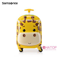 新秀丽儿童行李箱小英寸萌趣动物造型拉杆箱旅行箱U22 升级版-旅行箱-16寸-黄色长颈鹿 16寸