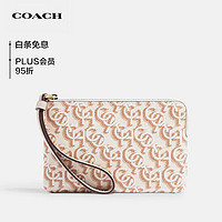 COACH 蔻驰 女士CORNER ZIP经典老花零钱包手拿包拼色CF548IMCHK