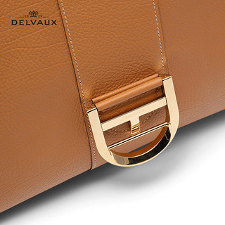 Delvaux新款包包女包单肩斜挎手提包Brillant系列大号MM生日礼物送女友 焦糖色