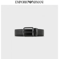 阿玛尼 EMPORIO ARMANI（ARMANI）夏季男士正反两用皮革针扣腰带 88001-黑色