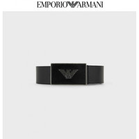 阿玛尼 EMPORIO ARMANI（ARMANI）夏男商务休闲经典LOGO皮革腰带 80001-黑色 80001-黑色 90cm