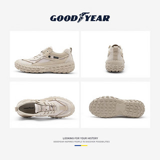 固特异（Goodyear）轮胎底男鞋夏季2023网面鞋软底透气户外登山鞋防滑耐磨运动鞋 沙色 38