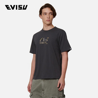 EVISU  KURO 2023男士手刷式渐变海鸥T恤2EAGNM2TS609XXCT 深炭色 S