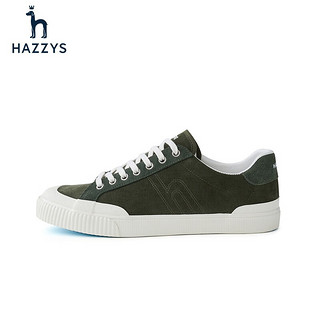 哈吉斯（HAZZYS）男鞋 2023秋季新款鞋子灯芯绒复古休闲鞋通勤男士板鞋ALPZ7FAC032 卡其色KK 39.5(250 )