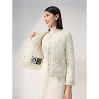 波司登（BOSIDENG）圆领小香风法式优雅商务羽绒服外套女B30134116 白桦色8119 155/80A