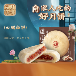 嘉年华 jiahua food/嘉华云腿白饼400g月饼经典团圆甄选全家好吃原味味道