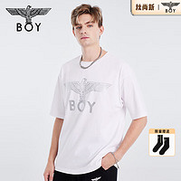 BOY LONDON 秋季男女同款短袖烫银烫钻潮牌朋克休闲t恤N01016 白色 XS