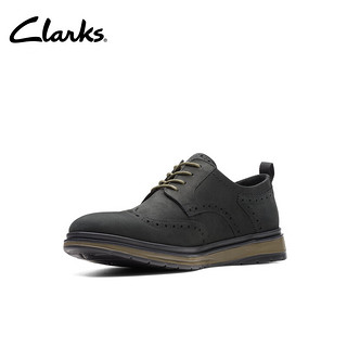 Clarks 其乐 查特里系列男鞋布洛克雕花英伦风商务舒适皮鞋 黑色 261739357 45