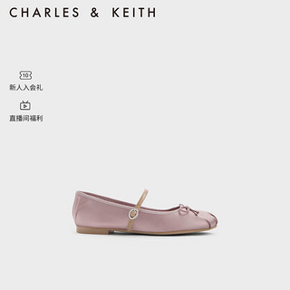 CHARLES&KEITH23秋季蝴蝶结平底玛丽珍鞋芭蕾舞鞋CK1-71720057 粉红色Pink 38