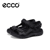 爱步（ECCO）运动凉鞋男款牛皮舒适沙滩凉鞋 越野系列 黑色82218402001 40
