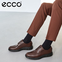 ecco 透气男士西装鞋 防水通勤商务皮鞋 混动防水720 524704 胡桃棕52470401705 39