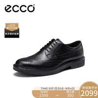 爱步(ECCO)商务皮鞋男 通勤正装鞋透气德比鞋 都市伦敦系列525614 黑色39