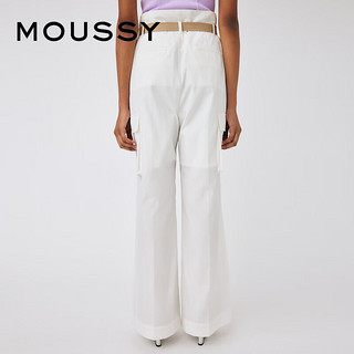 moussy 2023夏季工装风通勤压褶口袋宽松休闲裤010GAS30-5150 011米白色 00001/S