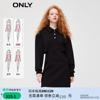 ONLY2023夏季新款百搭休闲Polo领短款卫衣裙连衣裙女|123361006 E39 黑豆BLACK BEAN 155/76A/XS