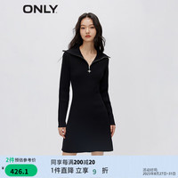 ONLY2023夏季新款时尚休闲显瘦翻领针织短裙连衣裙女|123346006 H1Z 黑色BLACK 155/76A/XS