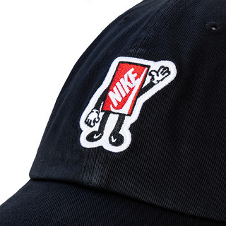 NIKE 耐克男女童棒球帽2023儿童贴布绣logo鸭舌帽 黑/游戏宝蓝 F