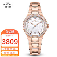 SEA-GULL 海鸥 SEAGULL)手表女自动机械表 女表日 历夜光腕表336.15.1140L(馥郁金)