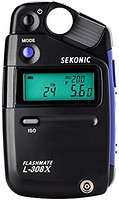 Sekonic 世光 FLASHMATE L-308X 摄影师和电影制作者曝光计，黑色/蓝色