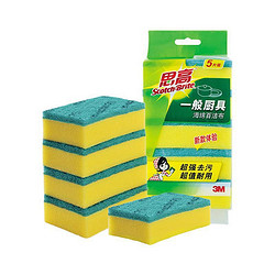 Scotch-Brite 思高 3M洗碗布百洁布思高G6215洗碗海绵百洁布一般厨具抹布 5片装