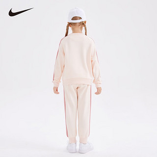 NIKE耐克童装男女童2023秋季儿童毛圈运动套装 耳语白 130/64(7)