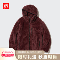 优衣库 男装 防风长绒摇粒绒连帽外套 (抓绒长袖) 458181