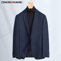 CeiaonKaenu春秋羊毛休闲西装男外套时尚青年保暖便西上衣男士小西服 宝蓝色 190