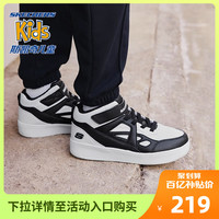 SKECHERS 斯凯奇 女童白色板鞋高帮时尚休闲运动鞋