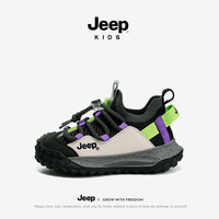 Jeep 吉普 男童运动鞋春秋款一脚蹬童鞋2023秋季老爹鞋软底儿童鞋子