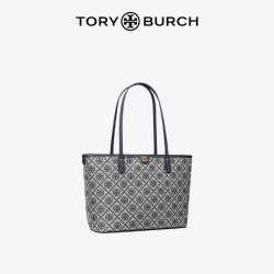 TORY BURCH 汤丽柏琦 T MONOGRAM小号手提托特包 152299 海军蓝 405 OS