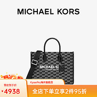 迈克.科尔斯（MICHAEL KORS）女士中号提花手提斜挎托特包 黑色中号老花款 987