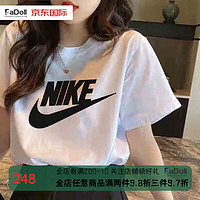 耐克（NIKE）短袖女装2023夏季宽松运动服纯棉上衣T恤 AR5005-063/灰色纯棉女穿( XL