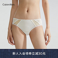 Calvin Klein内衣23早秋女性感蕾丝三角内裤QF7361AD DE0-象牙白 S