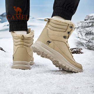 CAMEL 骆驼 户外鞋男士冬季新款高帮加绒保暖棉鞋徒步鞋防水防滑登山鞋女