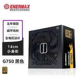 Enermax 安耐美 额定750W  G750 黑色金牌全模电源（14cm小身形/全电压设计/扁平线材/五年保固）