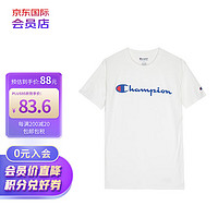 Champion 草写logo纯色圆领短袖T恤 白色 GT23H-Y06794-045