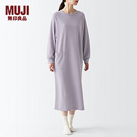 无印良品 MUJI 女式 毛圈 宽松版 连衣裙 FD1JBA3A 薰衣草色 XL(165/92A)