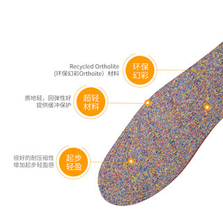 ORTHOLITE按摩鞋垫脚底超薄款养生全掌脚穴位足疗男女款防臭排汗半圆点均布突出舒服不磕脚自然轻松 浅灰色 40-46