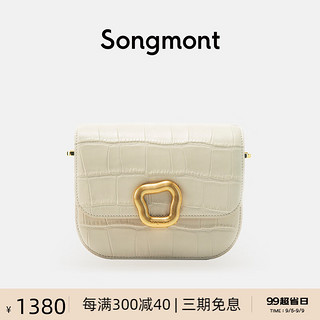 Songmont 崧 RESET系列 女士牛皮小方包 BB211029 奶昔白 中号