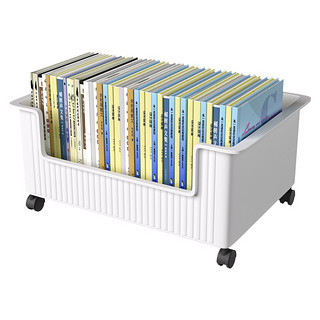 桌下书本收纳箱书包滑轮可移动书箱学生教室用桌面放书收纳盒书架
