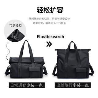 高尔夫（GOLF）旅行包男士单肩斜挎包出差手提行李包运动健身包大容量旅游袋黑色