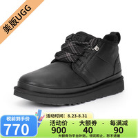 UGGUGG美版男款NEUMEL FT潮流款牛皮革保暖短靴雪地靴1144012 BLLE-黑色 40