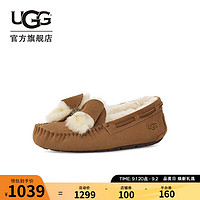 UGG2023秋季女士便鞋纯色舒适蝴蝶结平底休闲豆豆鞋乐福鞋1138373