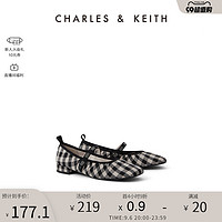 CHARLES&KEITH女鞋CK1-70360134褶皱玛丽珍鞋平底鞋